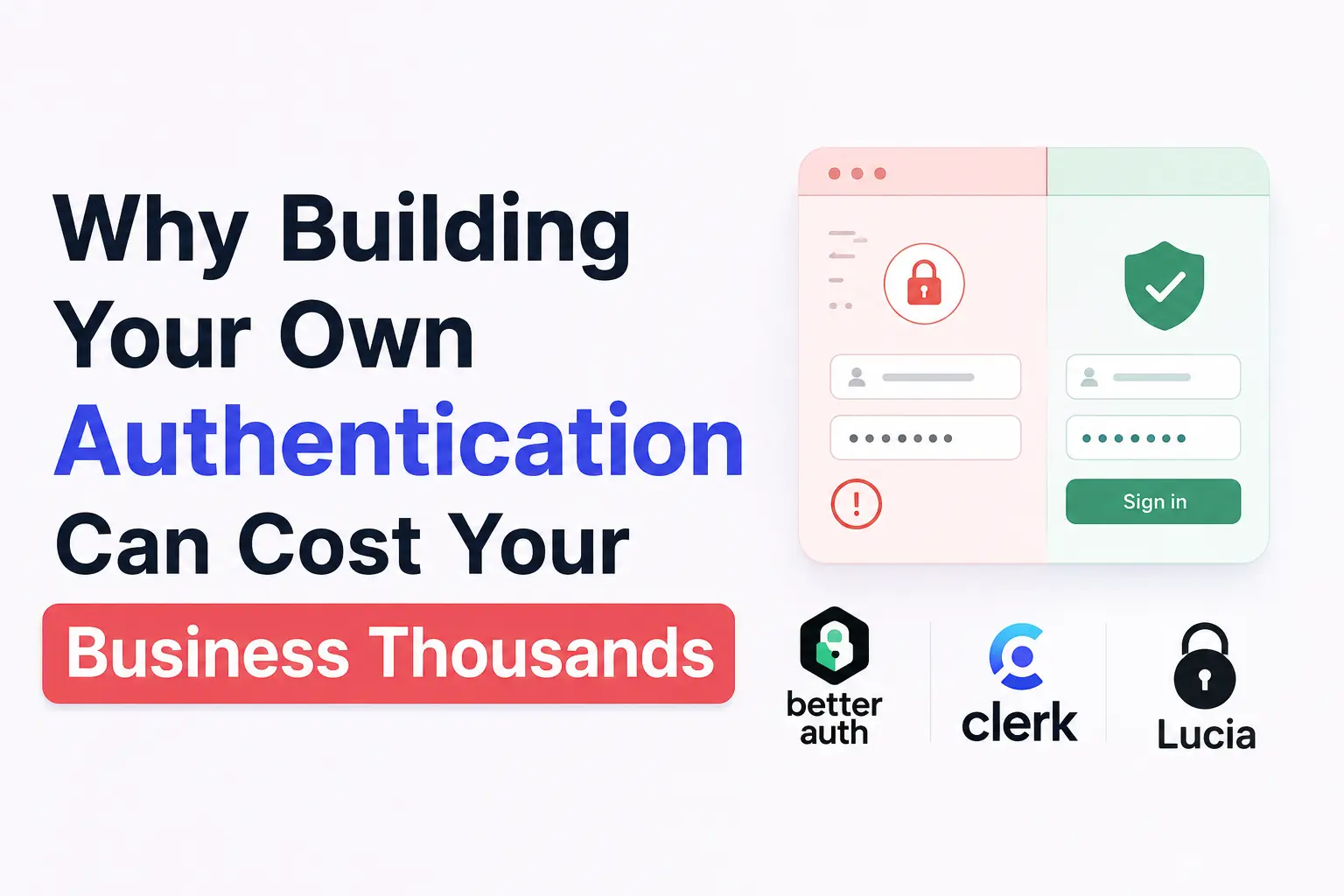 A business owner comparing a custom-built authentication system with trusted authentication providers